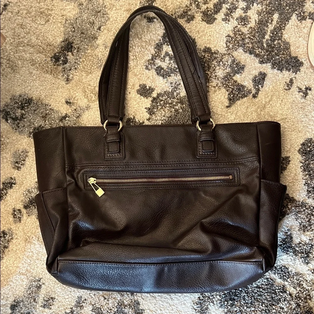 Liz Claiborne Dark Brown Leather Briefcase